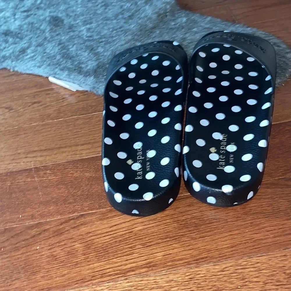 Kate spade ♠️ logo polka dot comfy slides Sz 10 - Picture 5 of 10
